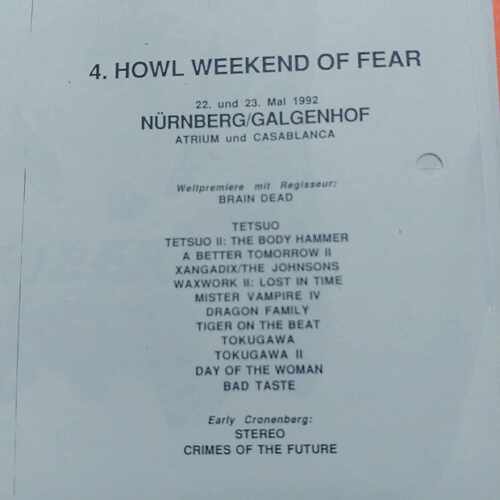 4. Howl Weekend Of Fear Programm 1992